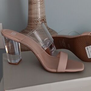 Banana Republic Women's Blush and Clear Block Heels